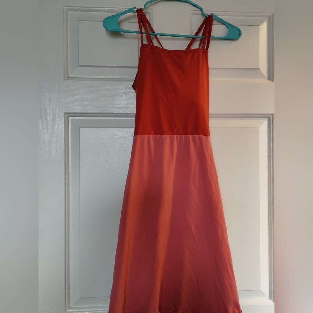 PACT large two tone cross strap dress